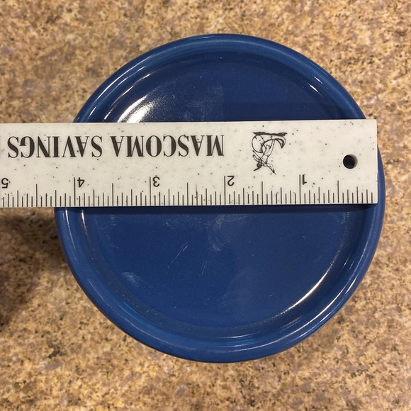 Longaberger Pint Crock With Lid / Coaster Cornflower Blue Pottery - Picture 14 of 17